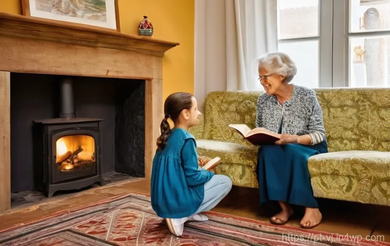 멀티제너레이션 주거의 사회적 안전망 강화 방법 - **Prompt 1: A Cozy Intergenerational Story Time**
A warm and inviting living room in a tradition...